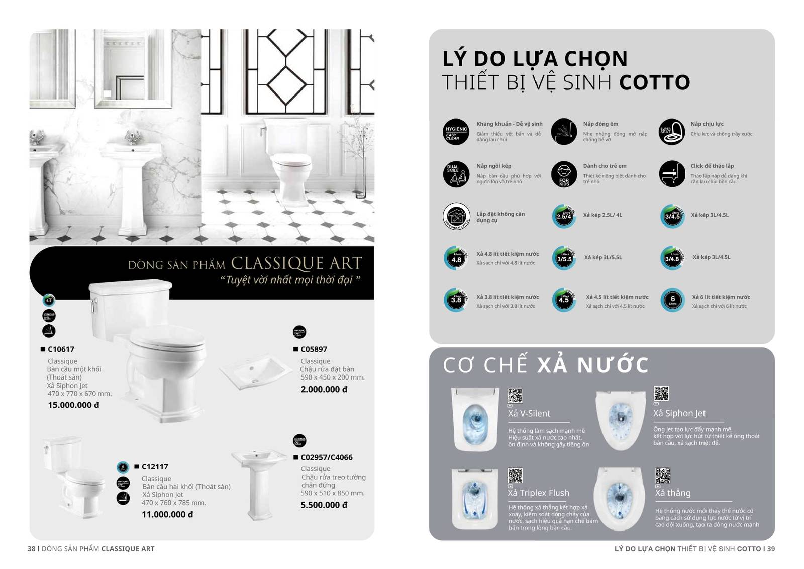 Thiết bị vệ sinh COTTO Catalogue và Bảng giá mới nhất 2025 /Page 18